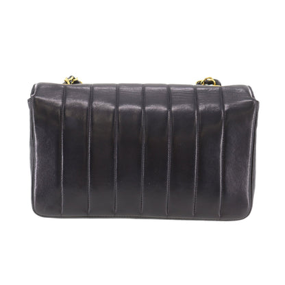 CHANEL Mademoiselle  Shoulder Bag Black Leather Vintage #CX535