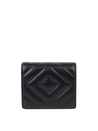 Chanel All Black Chevron 2.55 Compact Wallet.
