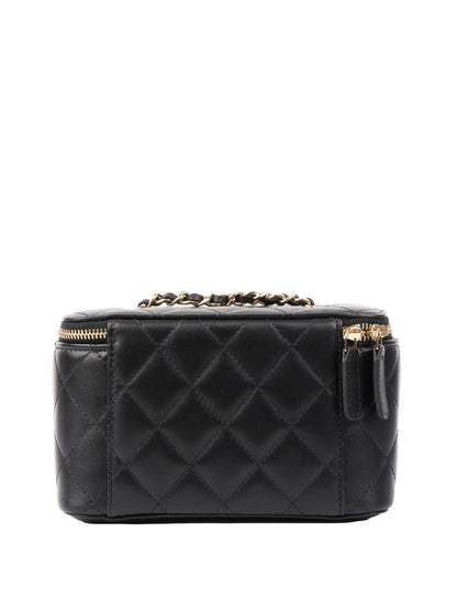 Chanel Black Lambskin Vanity Bag.