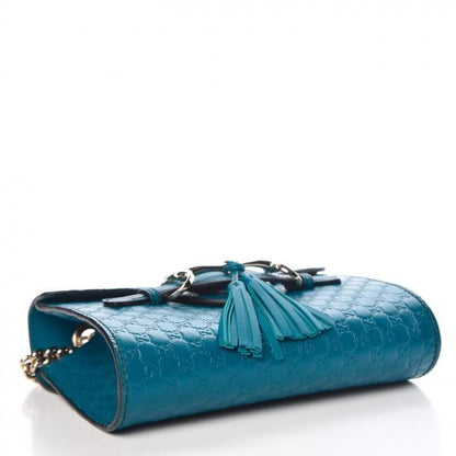 Gucci Emily Mini Micro Guccissima Bag Blue
