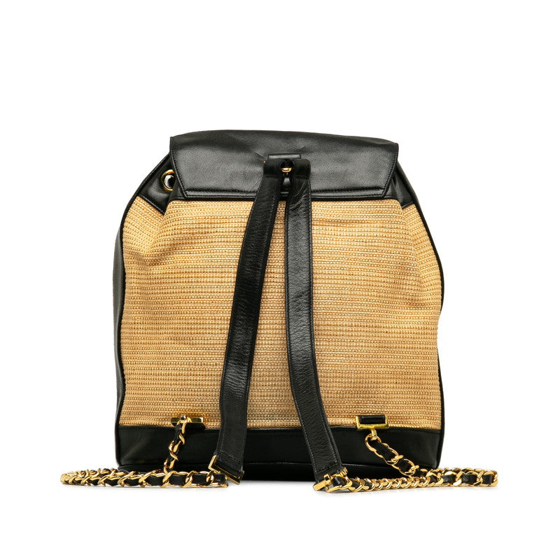 Chanel Cocomark Rucksack Rufia Leather  Chanel Rucksack