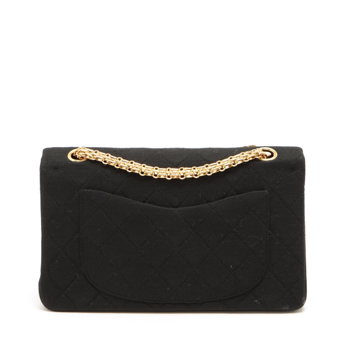 Chanel Matrasse Cotton Double Flap Double Chain Bag Black Gold  0st