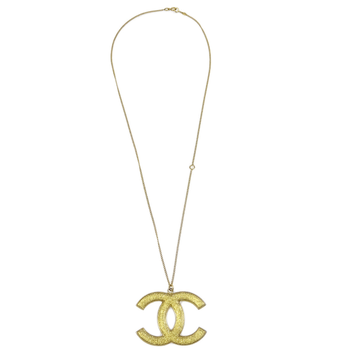 Chanel CC Chain Pendant Necklace Gold 05A