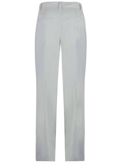Luxury Bottega Veneta Cotton Silk Wide Leg Slacks Cloud