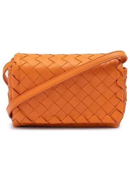 Luxury Bottega Veneta Mini Intrecciato Cross Bag Orange