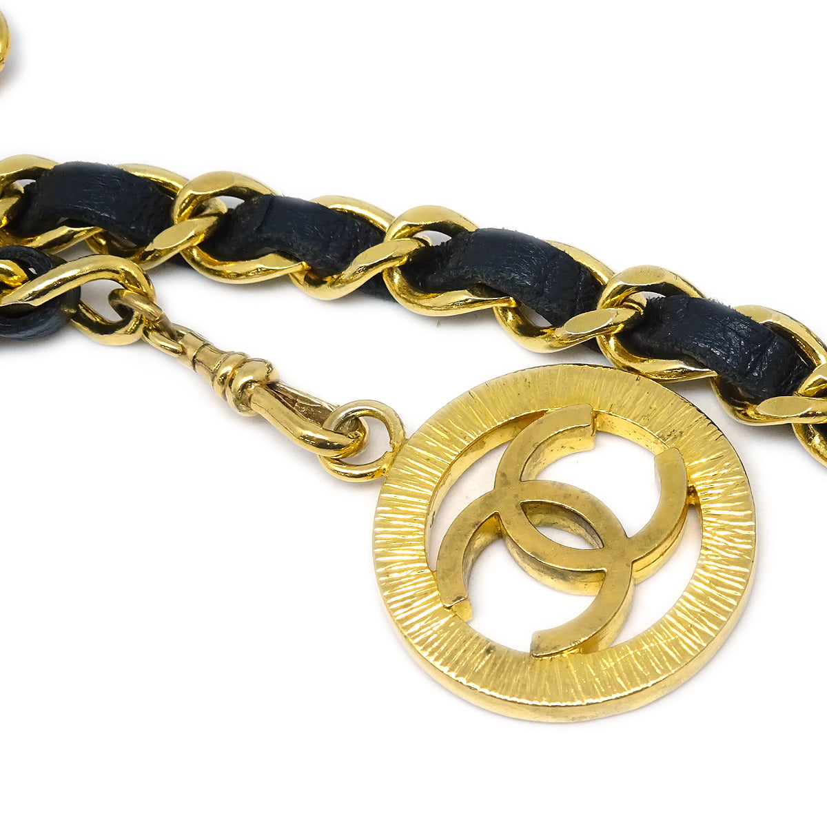 Chanel Medallion Chain Belt Black 1984 Small Good