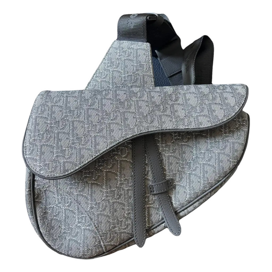 Christian Dior Saddle Crossbody Bag Oblique Canvas Gray Canvas Crossbody Bag Bag ()