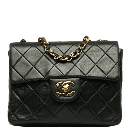 Chanel Mini Mattress Cocomark Gold  houlder Bag Black   CHANEL