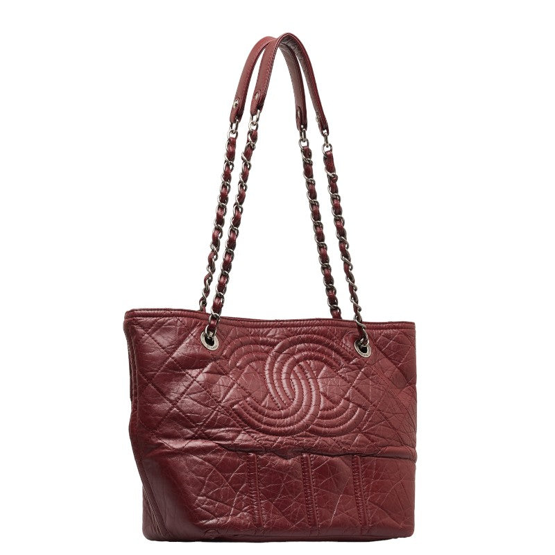 Chanel Big Coca-Cola Chain Tortoise Bag Wine Red  Leather  Chanel