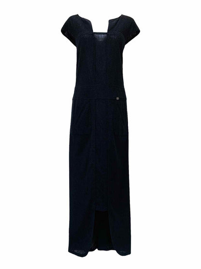 CHANEL Black Textured Size US 4 Long Dress