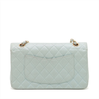 Chanel Matrasse 25 Caviar S Double Flap Double Chain Bag Blue G  7th A01112