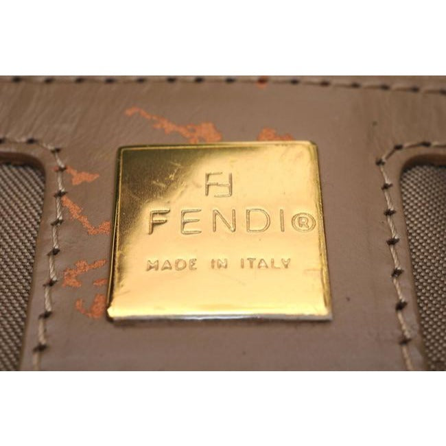 Fendi Aqua Zucchino Print On Gold Patent Leather Baguette w  Enamel FF Clasp