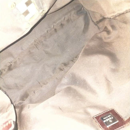 Fendi W Canvasleather Cut Out Satcheltote Tobacco Zucca Printchrome Leather And Canvas Tote