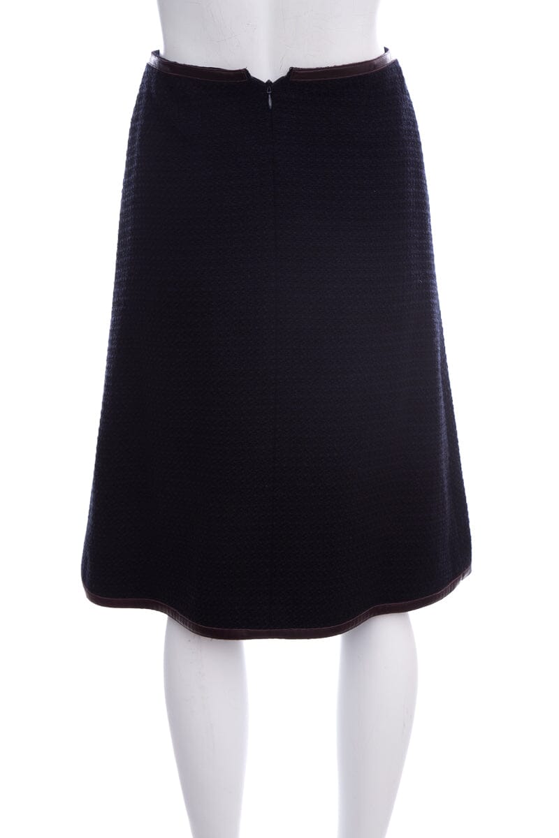 Chanel Fall 2000 Navy Wool Knee-length Skirt SZ 34