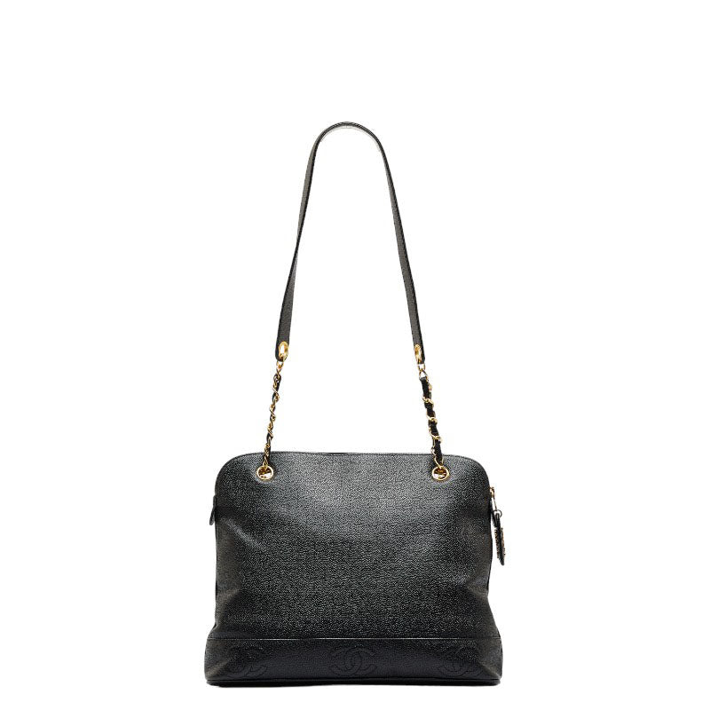 Chanel Triple Co. Gold  Chain houlder Bag Black Caviar S  CHANEL