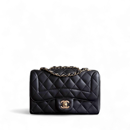 Chanel Mademoiselle Chic Flap Small - 23CM Quilted Lambskin Black Gold Hardware Series 21