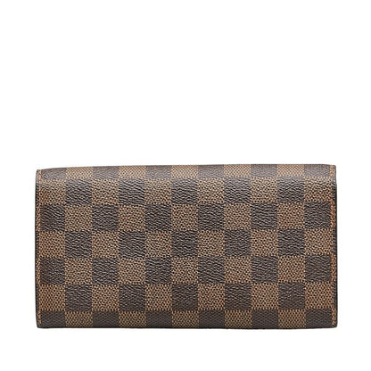 Louis Vuitton Damiere Portfolio Sarah Long Wallet N61734 Brown PVC Leather  Louis Vuitton Long Wallet