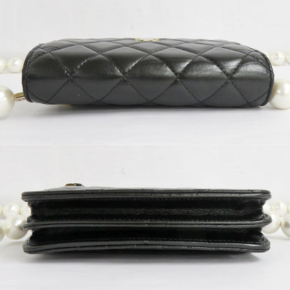 CHANEL CHANEL MATRASSE SHOLDERWALLET AP1898  Pearl Black G   31st Black Wallet