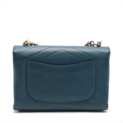 Chanel Chevron in Chain Shoulder Bag Blue G