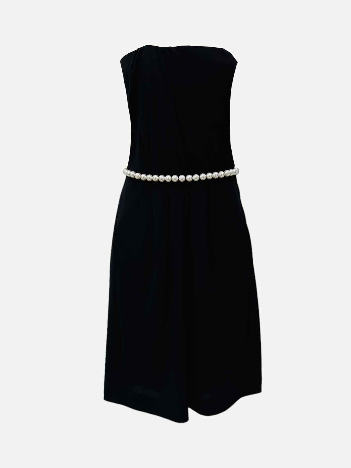 CHANEL Strapless Black Size US 4 Short Dress