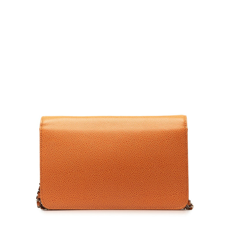 Chanel Coco Mark Caviar Chain Wallet Shoulder Bag