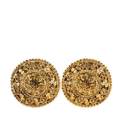 Chanel Coco Mark Round Earrings