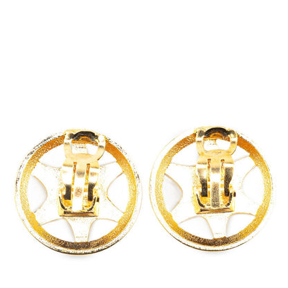 Chanel Gold Plated Coco Mark Round Earrings 97A
