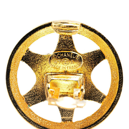 Chanel Gold Plated Coco Mark Round Earrings 97A