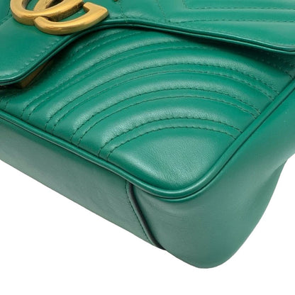 Gucci Small GG Marmont Calfskin Matelasse Emerald Green GHW