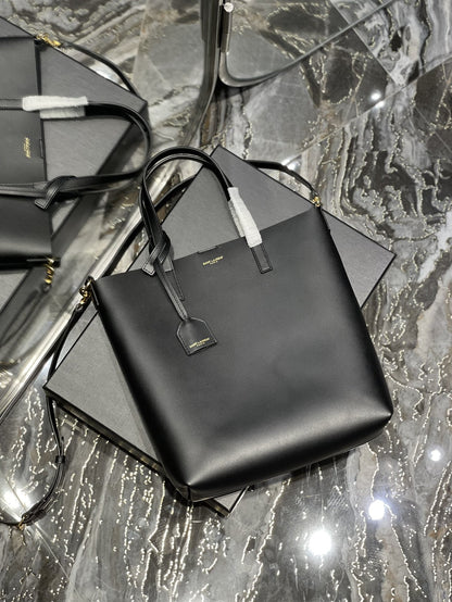 Yves Saint Laurent Shopping Bag Black Toy In Supple