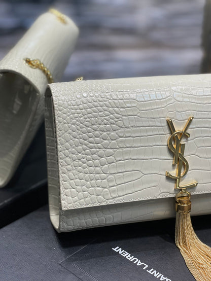 Yves Saint Laurent Kata Medium Chain Bag White Vintage