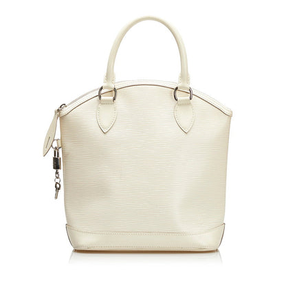 Louis Vuitton White Leather Lockit handbag bag