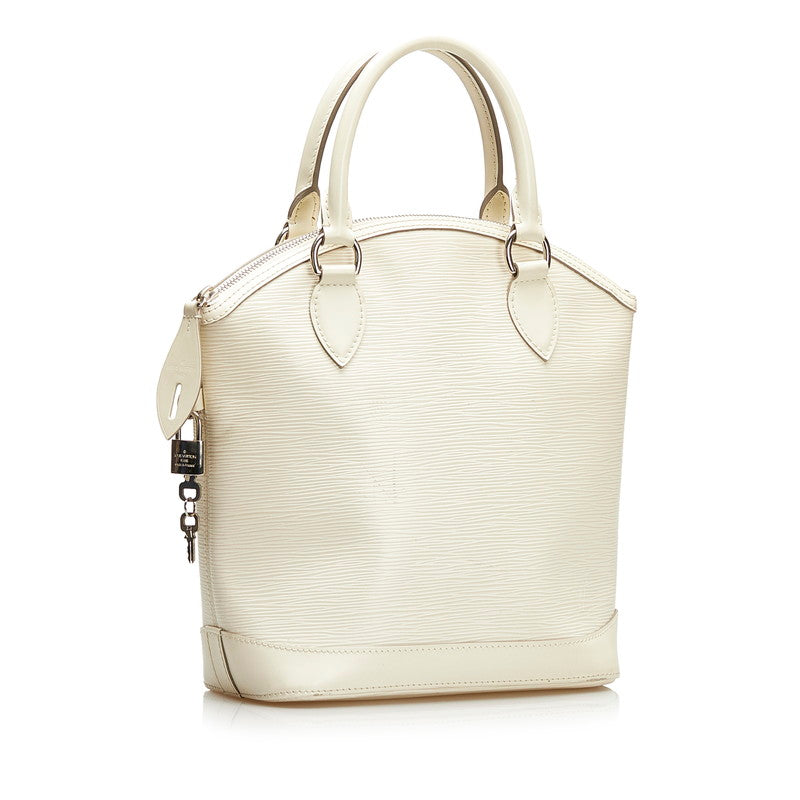 Louis Vuitton White Leather Lockit handbag bag