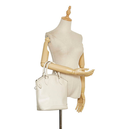 Louis Vuitton White Leather Lockit handbag bag