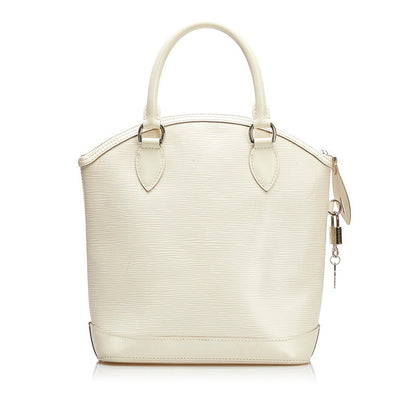 Louis Vuitton White Leather Lockit handbag bag