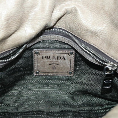 Prada Chain Hand Bag Nylon Leather Green  50152