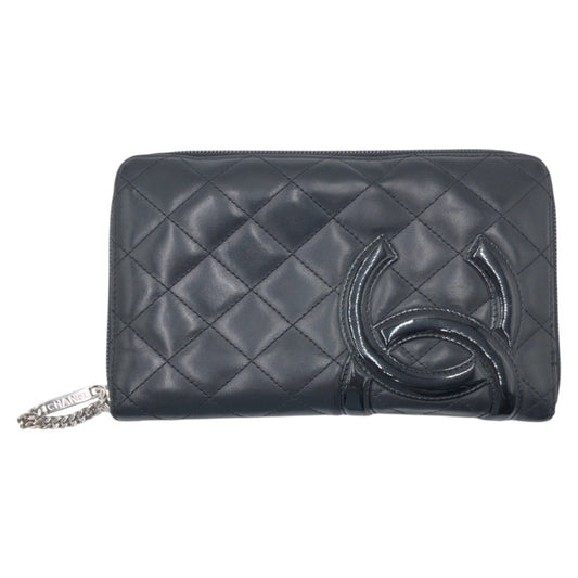 Chanel Cambon Coco Mark Leather Long Wallet