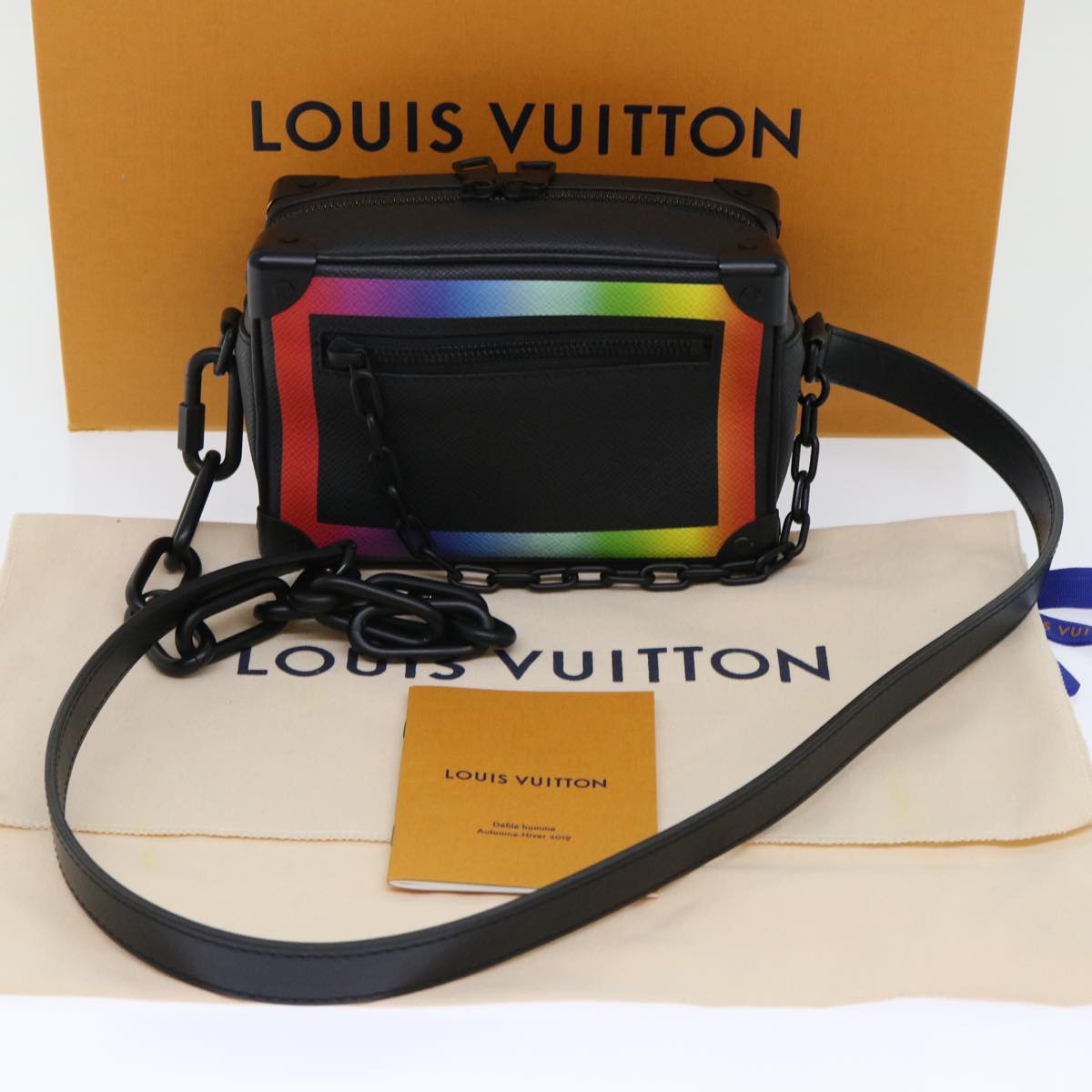 LOUIS VUITTON Taiga Rainbow Mini Soft Trunk Shoulder Bag M30351 LV Auth 50210A