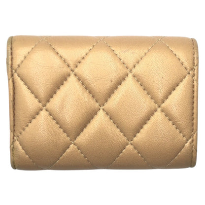 Chanel Matelasse Coco Mark Leather Trifold Wallet