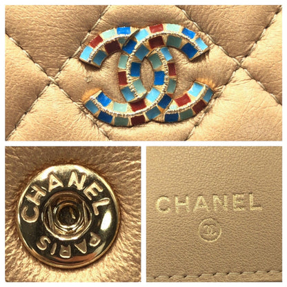 Chanel Matelasse Coco Mark Leather Trifold Wallet