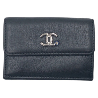 Chanel Coco Mark Leather Trifold Wallet