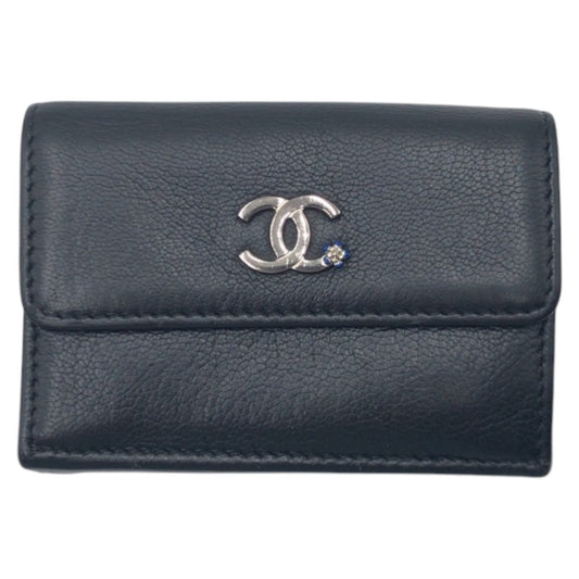 Chanel Coco Mark Leather Trifold Wallet