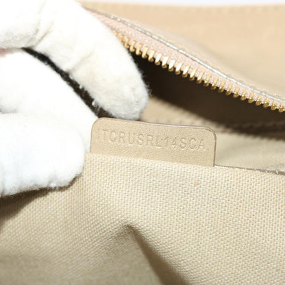 Burberry Nova Check Hand Bag Nylon Leather Beige Auth 50273