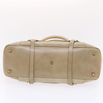 Burberry Nova Check Hand Bag Nylon Leather Beige Auth 50273