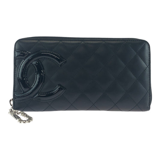Chanel Cambon Line Coco Mark Leather Long Wallet