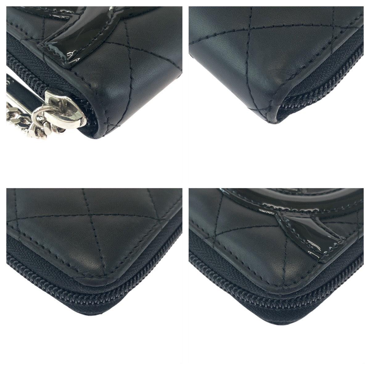 Chanel Cambon Line Coco Mark Leather Long Wallet