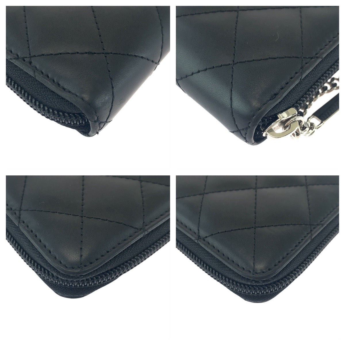 Chanel Cambon Line Coco Mark Leather Long Wallet