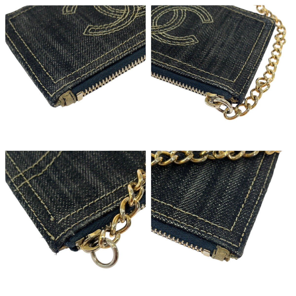 Chanel Coco Mark Sparkling Denim Coin Case