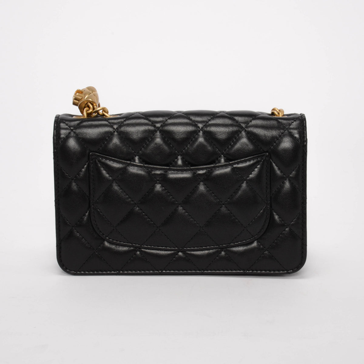 Chanel Black Quilted Lambskin Pillow Crush Wallet On Chain