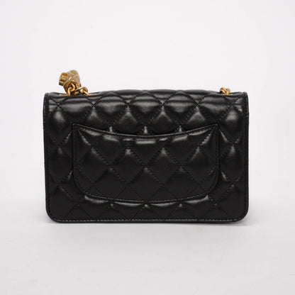 Chanel Black Quilted Lambskin Pillow Crush Wallet On Chain